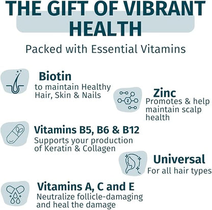 WEEM Hair Skin and Nails Gummies – Vegan Biotin Vitamins for Healthy Hair, Skin & Nails (Pack of 3)