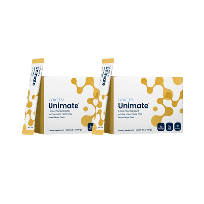 Unicity Unimate Lemon Ginger 30 Stick Packs NEW/SEALED Free Shipping